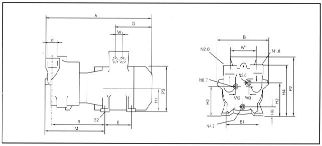 SKA2(2BV)水環(huán)真空泵外形尺寸圖